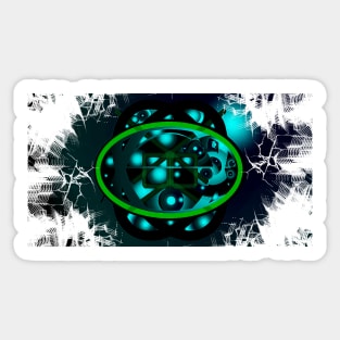 An abstract with a green oval Sticker